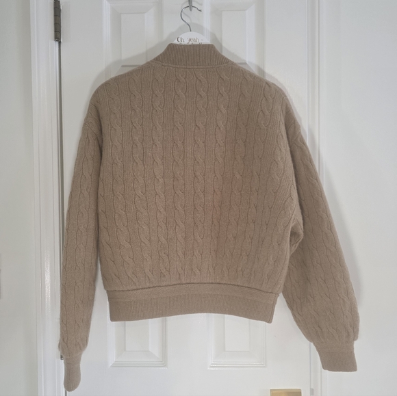 NWT Polo Ralph Lauren Cashmere Wool Cable Knit Sweater Bomber Jacket  XS - Picture 11 of 16